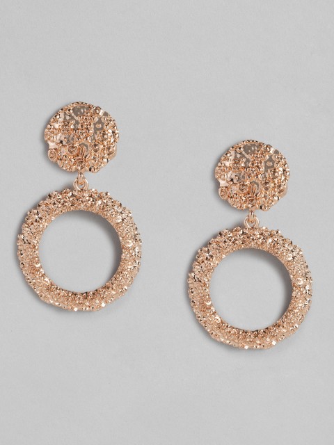 

justpeachy Gold-Toned Circular Drop Earrings