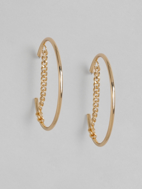 

justpeachy Gold-Plated Circular Half Hoop Earrings