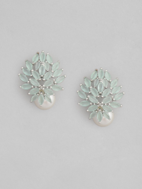 

justpeachy Green Rose Gold Plated Leaf Shaped Studs
