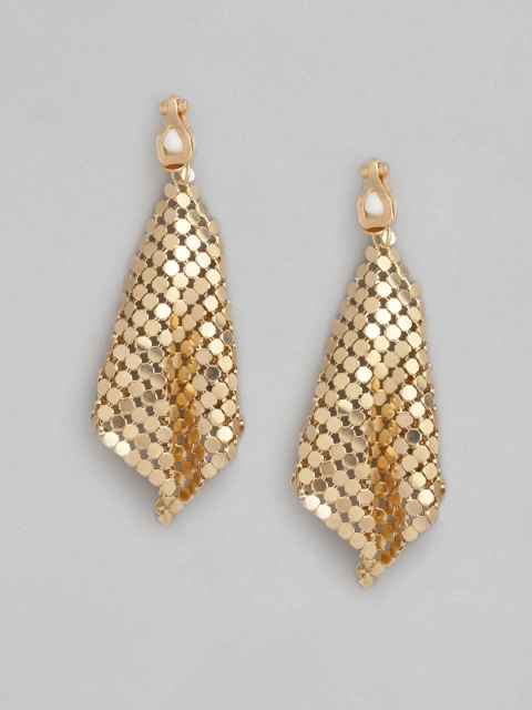 

justpeachy Gold-Toned Triangular Drop Earrings