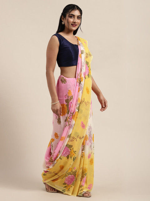 

Saree Swarg Multicoloured Printed Poly Georgette Saree, Multi