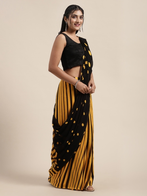 

Saree Swarg Yellow & Black Printed Saree