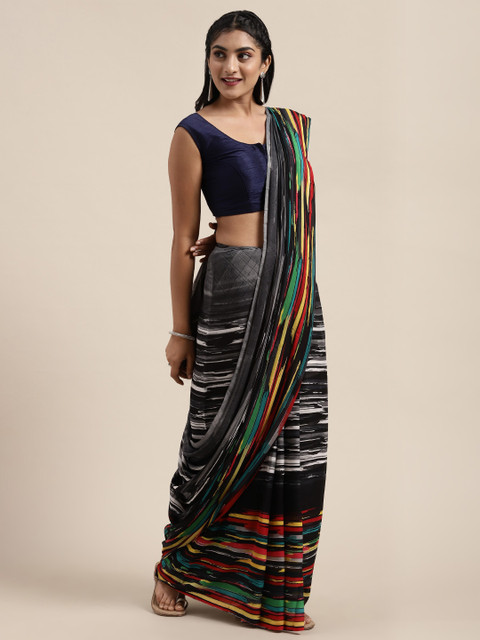 

Saree Swarg Multicoloured Printed Poly Georgette Saree, Multi