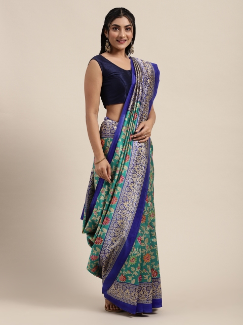 

Saree Swarg Green & Red Art Silk Printed Saree