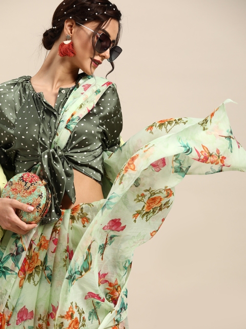 

Tikhi Imli Green Floral Saree