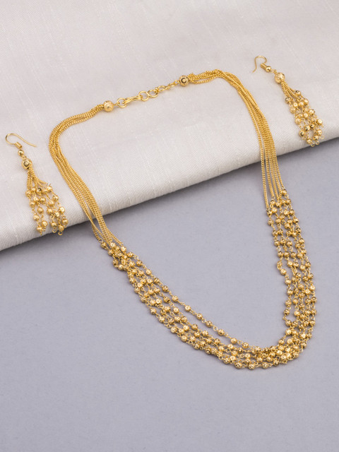 

Alankruthi Gold-Plated & Beaded 5-Layered Handcrafted Jewellery Set