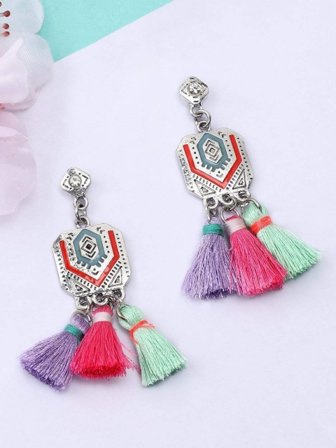 

TOKYO TALKIES X rubans FASHION ACCESSORIES Silver-Plated Contemporary Drop Earrings