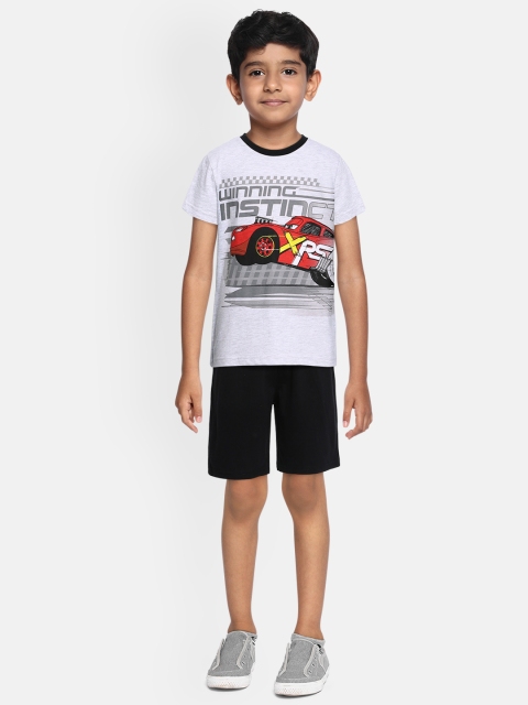 

Loocust Boys Grey Disney Cars Tshirt with Plain Shorts