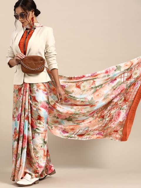 

Tikhi Imli Multi-Colour Printed Satin Saree
