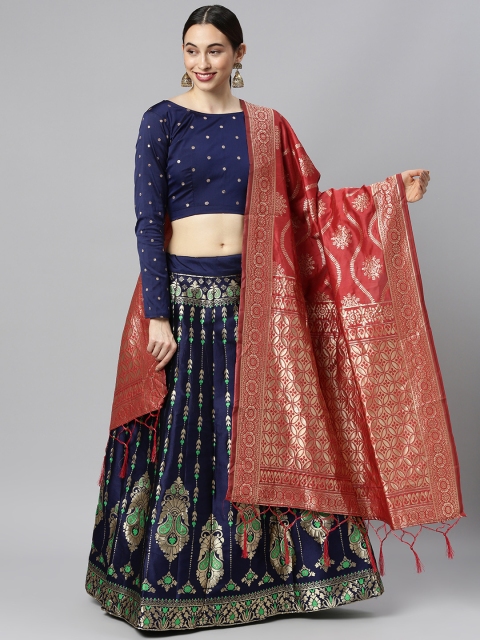 

DIVASTRI Blue & Green Banarasi Lehenga Choli