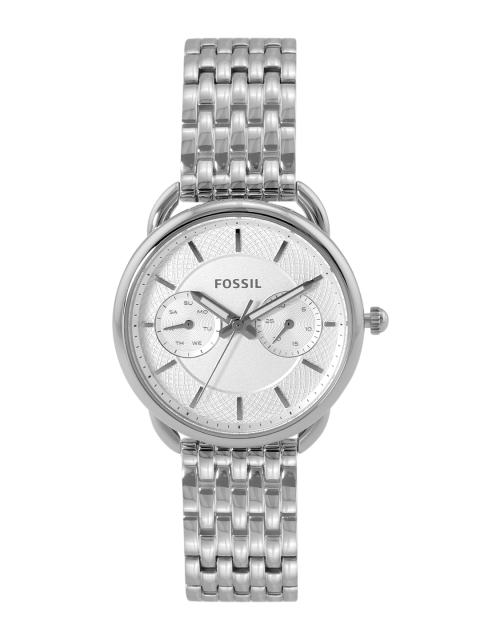 

Fossil Women White Patterned Dial & Silver Toned Analogue Watch ES3712