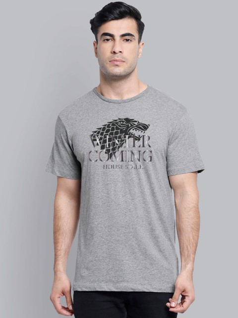 

Free Authority Men Grey Game Of Thrones Printed Round Neck T-shirt