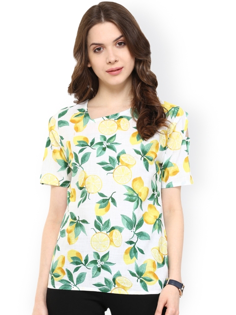 

Pannkh Off-White Printed Top