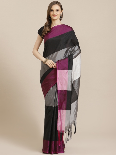 

KALINI Black & Grey Striped Sambalpuri Saree
