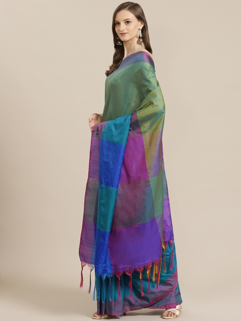 

KALINI Blue & Green Silk Blend Colourblocked Sambalpuri Saree