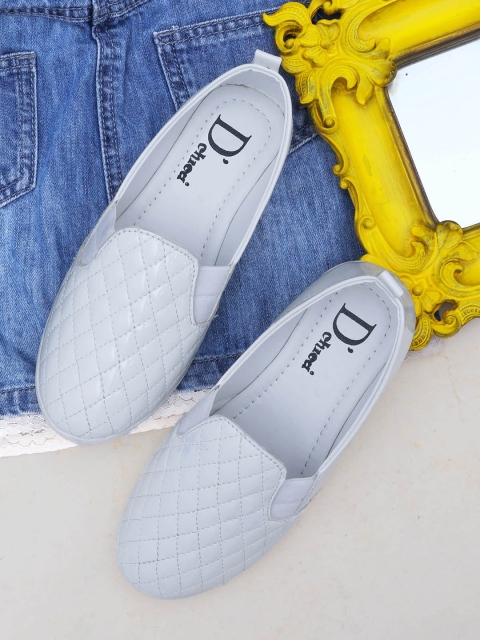 

DChica Unisex Kids White Textured Slip-On Sneakers