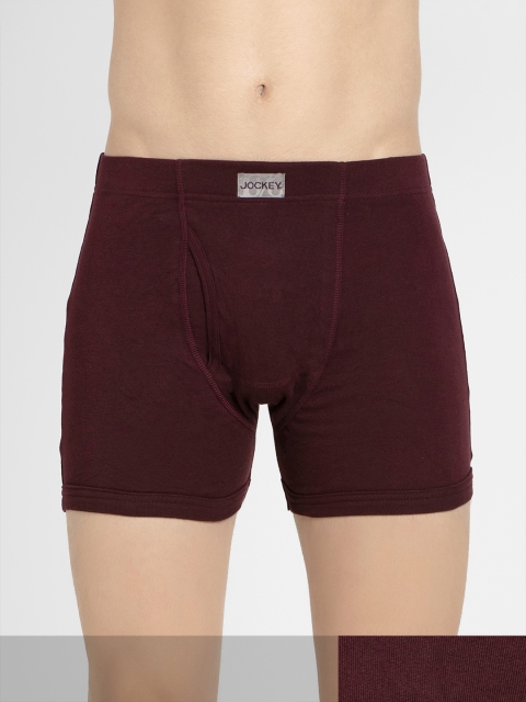 

Jockey Men Pack Of 2 Burgundy Solid Trunks 8008-0201