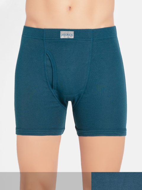 

Jockey Men Pack of 2 Teal Blue Solid Boxer Briefs 8008-0201-SEAPT