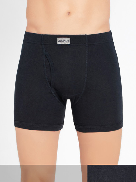 

Jockey Men Pack of 2 Navy Blue Solid Boxer Briefs 8008-0201-DPNVY
