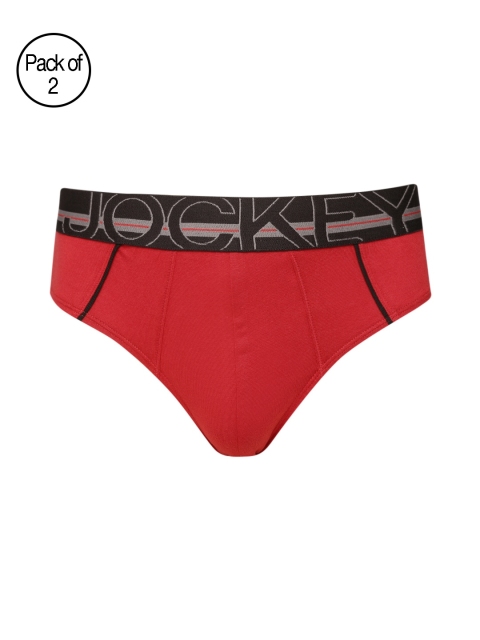 

Jockey Men Pack of 2 Red Super Combed Cotton Solid Briefs US17-0201-CHPER
