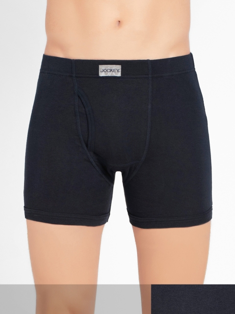 

Jockey Men Pack of 2 Navy Blue Solid Boxer Briefs 8008-0201-DPNVY