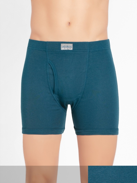 

Jockey Men Pack Of 2 Teal Blue Solid Trunks 8008-0201