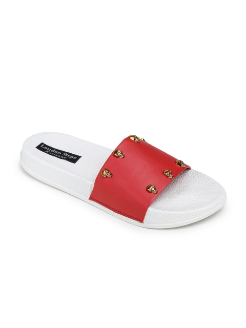 

LONDON STEPS Men Red Embellished Sliders