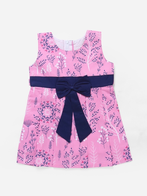 

The Magic Wand Girls Pink Printed Cotton A-Line Dress