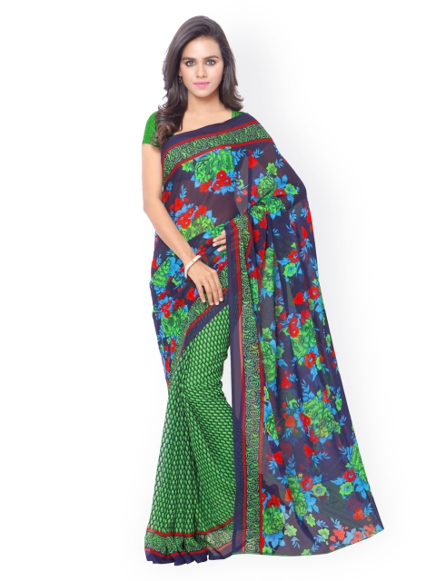 

Triveni Green Poly Georgette Printed Saree