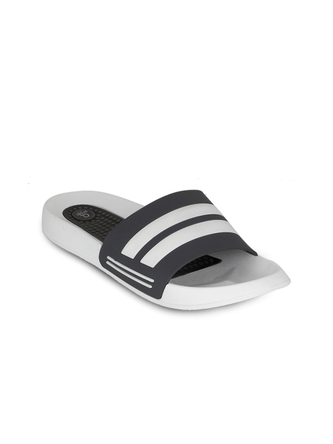 

Carlton London sports Men White & Black Striped Sliders