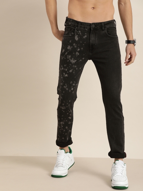 

Moda Rapido Men Black Skinny Fit Printed Stretchable Jeans