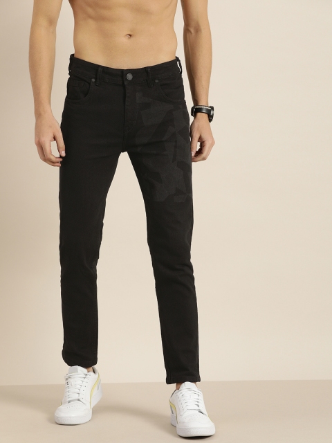 

Moda Rapido Men Black Slim Fit Printed Stretchable Jeans