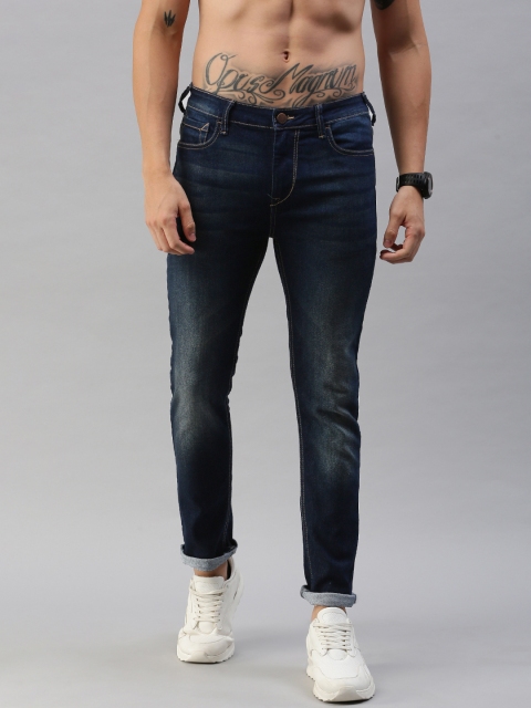 

HERE&NOW Men Blue Skinny Fit Mid-Rise Clean Look Jeans