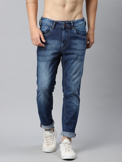 

HERE&NOW Men Navy Blue Regular Fit Mid-Rise Clean Look Stretchable Jeans