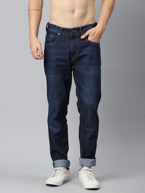 

HERE&NOW Men Navy Blue Slim Fit Mid-Rise Clean Look Stretchable Jeans