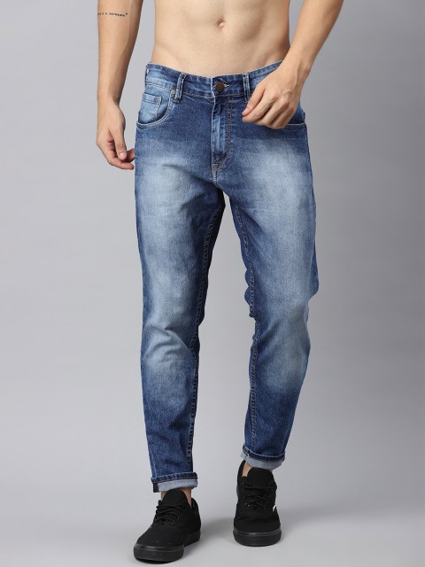 

HERE&NOW Men Navy Blue Regular Fit Mid-Rise Clean Look Stretchable Jeans