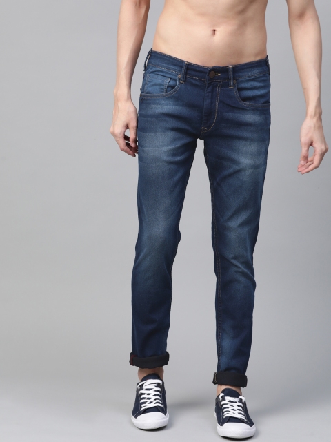 

HERE&NOW Men Navy Blue Light Fade Stretchable Jeans