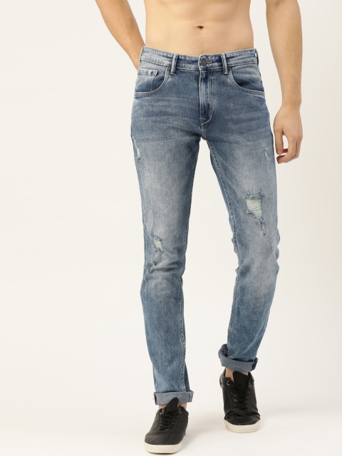 

Moda Rapido Men Blue Slim Fit Low Distress Heavy Fade Stretchable Jeans