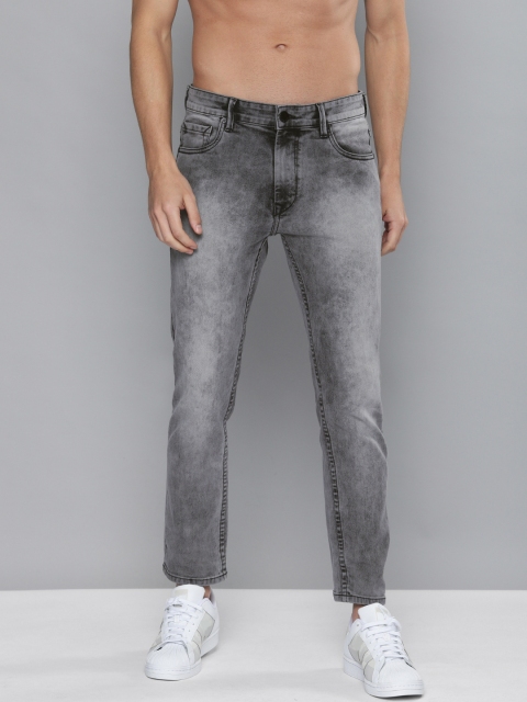 

HERE&NOW Men Grey Slim Fit Mid-Rise Heavy Faded Jeans