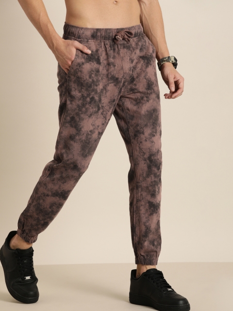 

Moda Rapido Men Brown & Charcoal Grey Dyed Effect Joggers