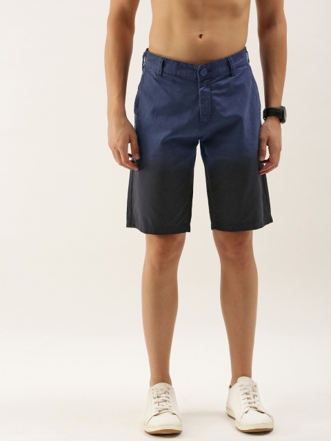 

Moda Rapido Men Navy Blue Colourblocked Slim Fit Chino Shorts