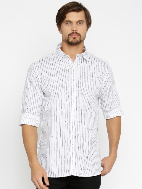 

Pepe Jeans Men White Striped Casual Shirt