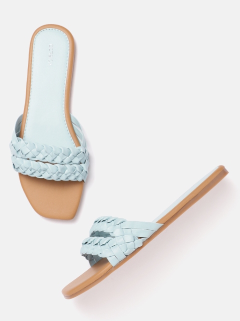 

CORSICA Women Blue Braided Open Toe Flats