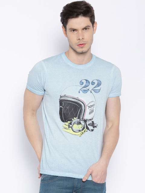 

Pepe Jeans Men Blue Printed T-Shirt