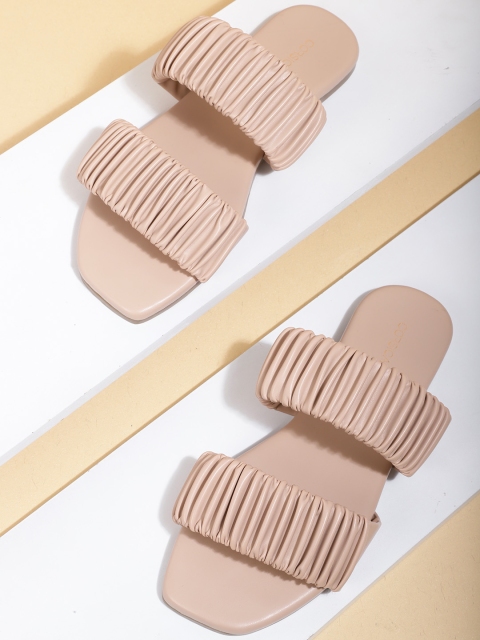 

CORSICA Women Peach-Coloured Ruched Open Toe Flats