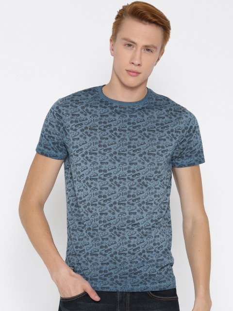 

Pepe Jeans Blue Printed Slim Fit T-Shirt