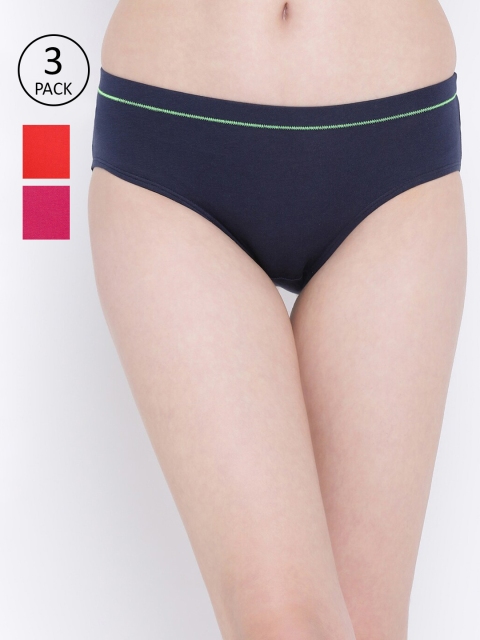 

Clovia Pack of 3 Solid Hipster Briefs, Navy blue