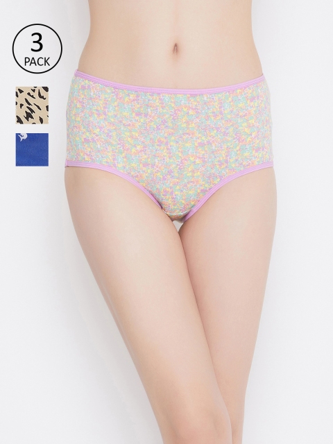 

Clovia Pack of 3 Printed Hipster Briefs, Lavender