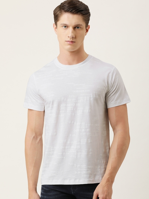 

Calvin Klein Jeans Men White Printed Round Neck T-shirt