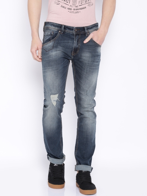 

Pepe Jeans Men Blue Vapour Slim Fit Lightly Distressed Stretchable Jeans